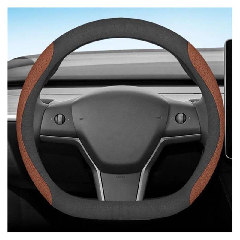 Lenkradbezug fürs Auto Für Tesla Für Modell Für S 3 Y 2012-2023 2013 2016 2017 2020 2021 Autolenkradabdeckung PU-Leder Auto Lenkradabdeckung(D3-36CM) von VAVGKDKPZB