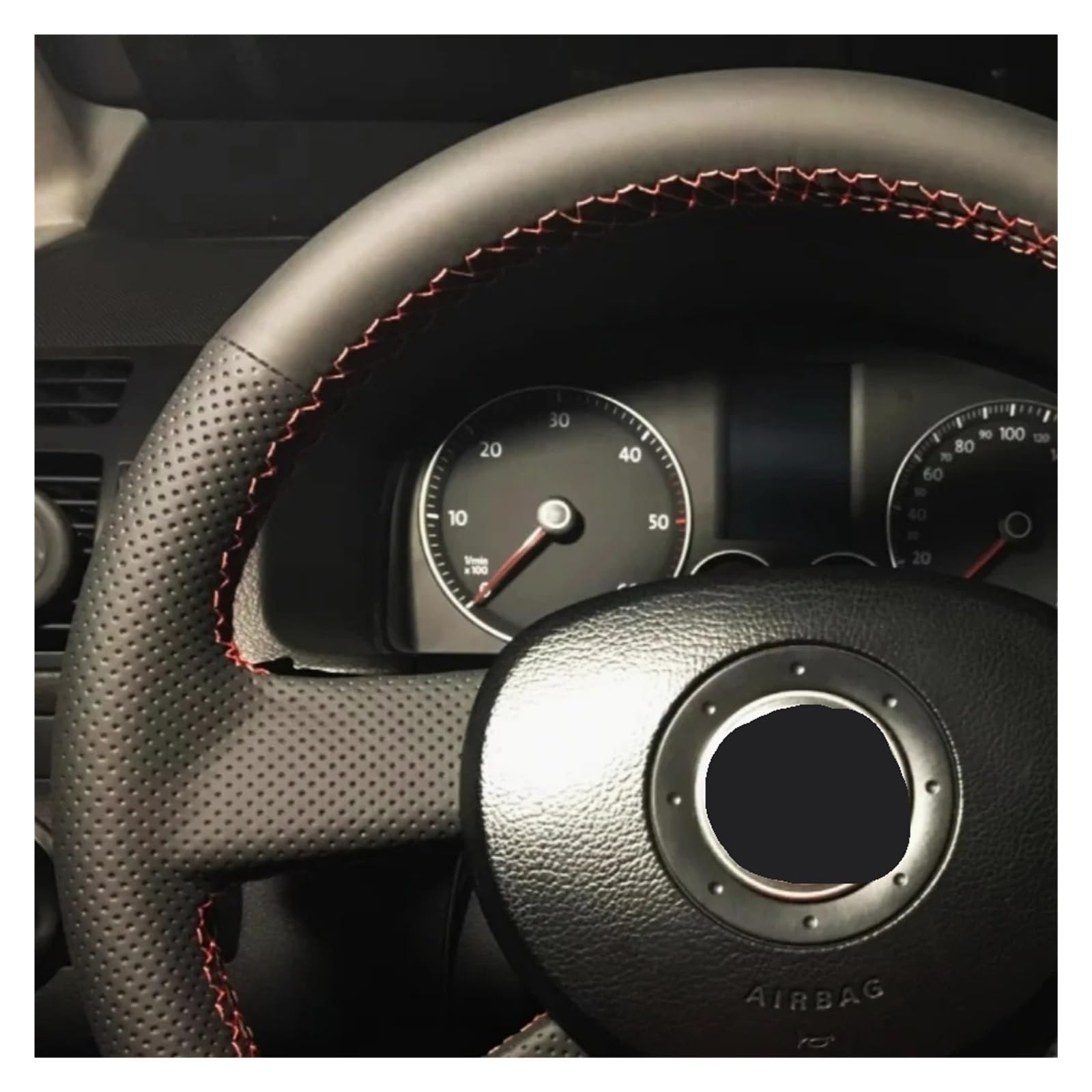 Lenkradbezug fürs Auto Für VW Für Polo 2003-2006 Handnähende rutschfeste Autolenkradabdeckung Aus Mikrofaserleder Auto Lenkradabdeckung(Yellow Thread) von VAVGKDKPZB