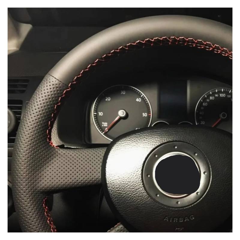 Lenkradbezug fürs Auto Für VW Für Polo 2003-2006 Handnähende rutschfeste Autolenkradabdeckung Aus Mikrofaserleder Auto Lenkradabdeckung(Yellow Thread) von VAVGKDKPZB
