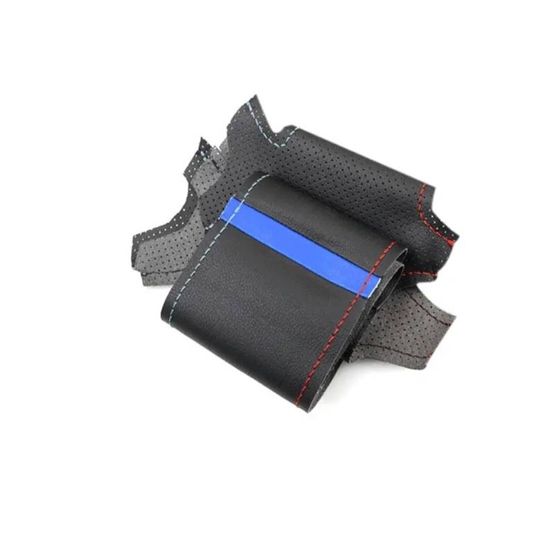 Lenkradbezug fürs Auto Für X5 E70 2006-2013 Perforiertes Leder Handgenähte Lenkradabdeckung Für Den Autoinnenraum Auto Lenkradabdeckung(Red Blue line-Blue) von VAVGKDKPZB