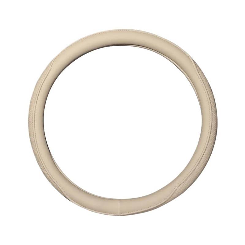 Lenkradbezug fürs Auto Leder Perforiert Patchwork Auto Lenkradbezug rutschfest Atmungsaktiv Universal 15 Zoll Ca 38cm Auto Lenkradabdeckung(Beige) von VAVGKDKPZB
