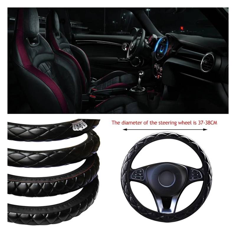Lenkradbezug fürs Auto Lenkradbezug Kristall-Lenkradbezüge Auto-Innenausstattung PU-Leder Auto-Styling 37–38 cm Durchmesser Universell Auto Lenkradabdeckung(Style 3) von VAVGKDKPZB
