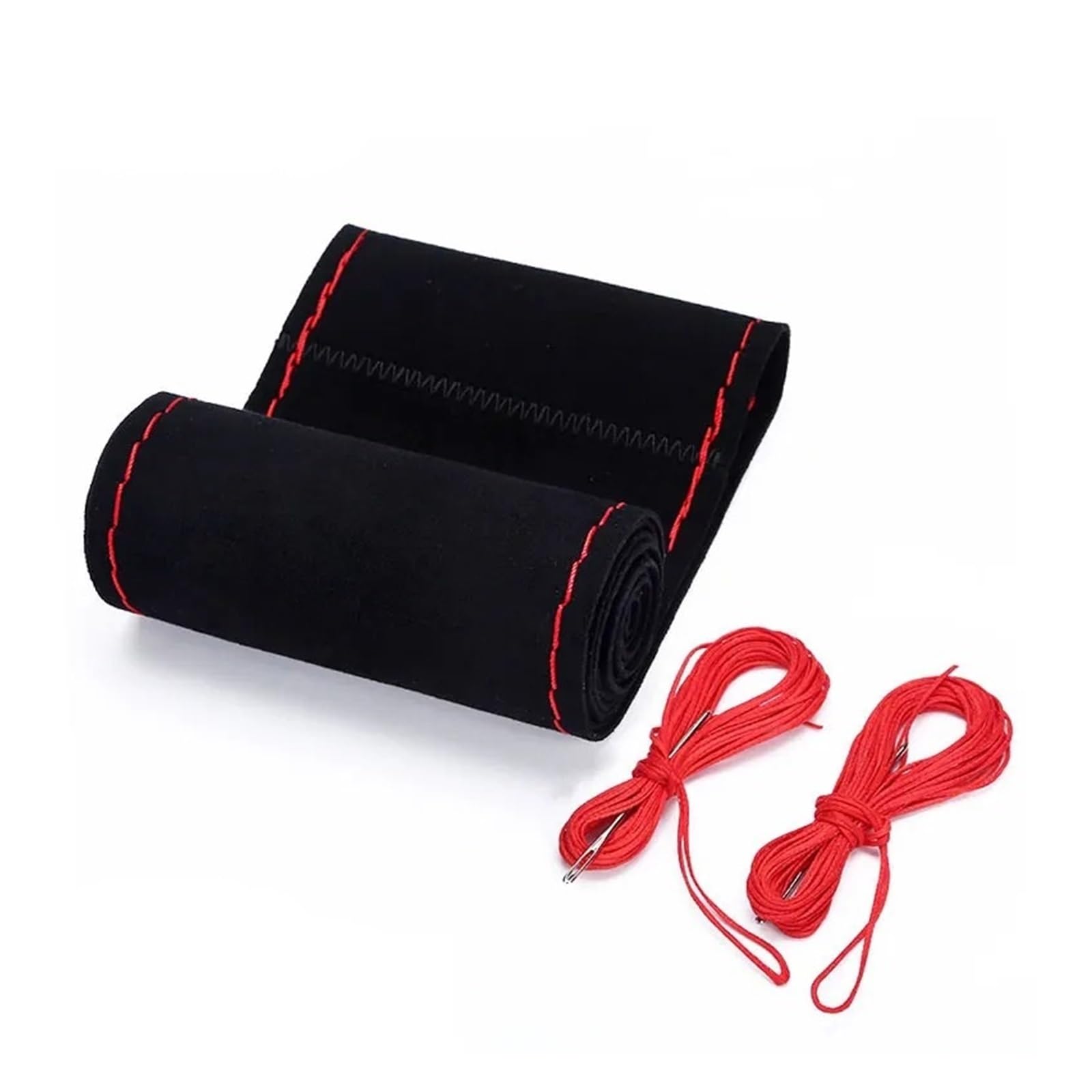 Lenkradbezug fürs Auto Mit Nadeln Und Faden Anti-Rutsch-Innenschutz Universal-Auto-Lenkrad-Geflechtabdeckung Auto Lenkradabdeckung(Style 1-Red Thread) von VAVGKDKPZB