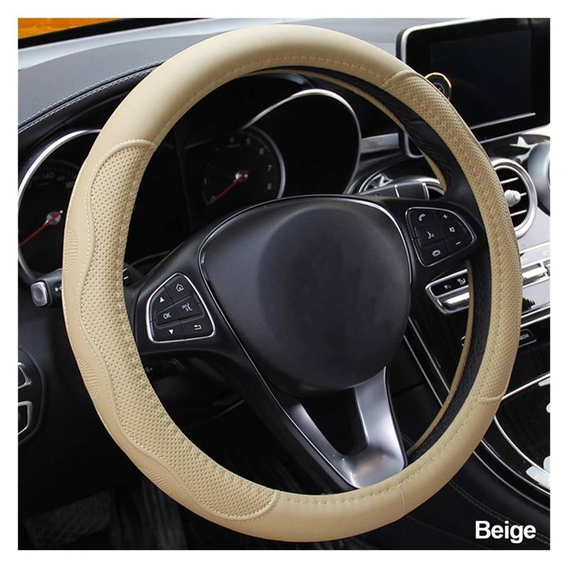 Lenkradbezug fürs Auto Universal-Geflecht Auf Dem Lenkrad rutschfeste Auto-Lenkradabdeckung Auto Lenkradabdeckung(Beige) von VAVGKDKPZB