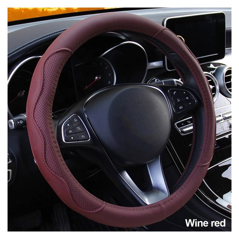 Lenkradbezug fürs Auto Universal-Geflecht Auf Dem Lenkrad rutschfeste Auto-Lenkradabdeckung Auto Lenkradabdeckung(Wine red) von VAVGKDKPZB