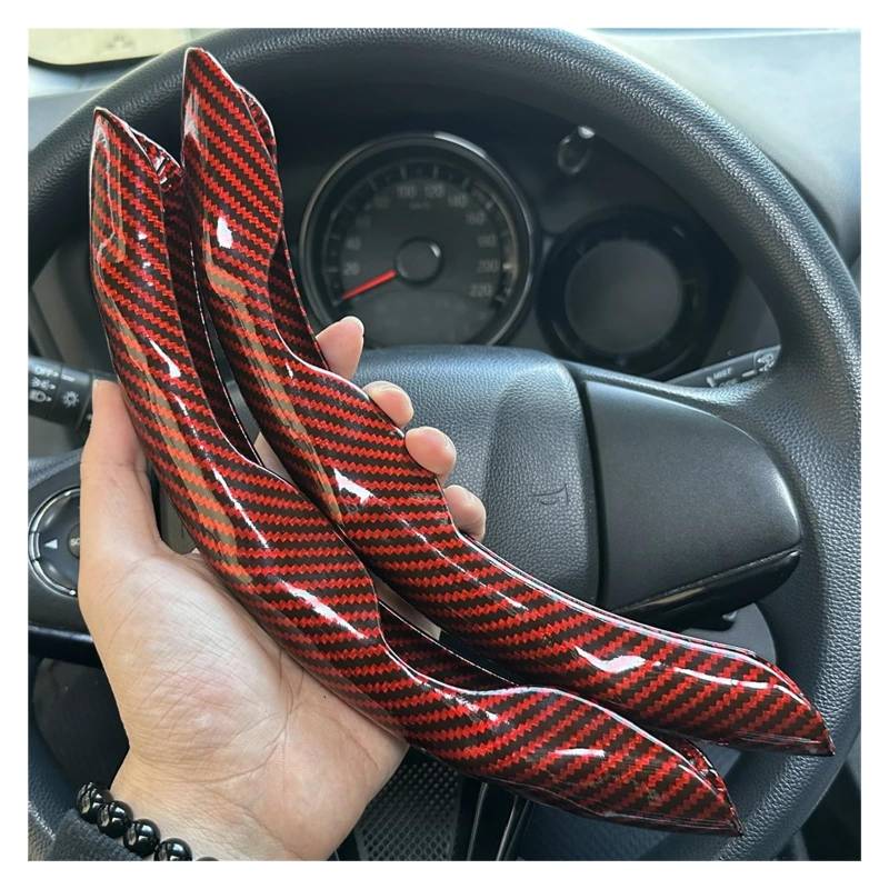 Lenkradbezug fürs Auto Universal-Lenkradbezug Fürs Auto rutschfest Glänzend Kohlefaser-Textur Lenkrad-Dekorationszubehör 14.5–15 Zoll Auto Lenkradabdeckung(2PCS Red) von VAVGKDKPZB