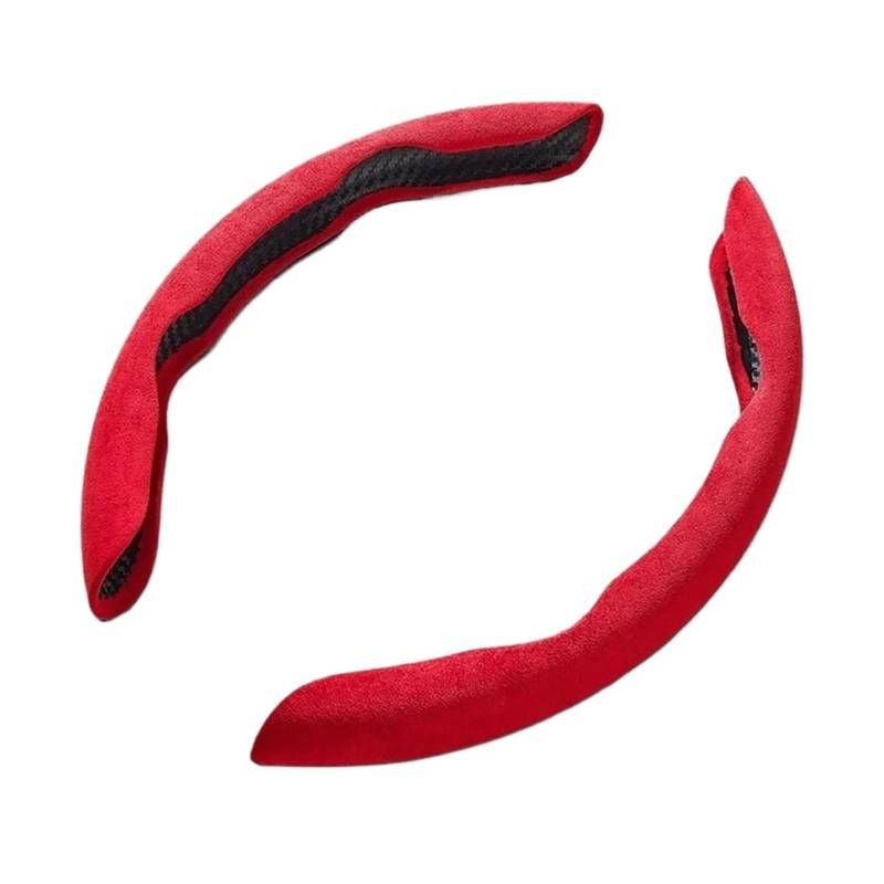 Lenkradbezug fürs Auto Wildleder Universal 38CM Auto Lenkrad Booster Abdeckung rutschfeste Auto Innen Lenker Protector Dekoration Auto Lenkradabdeckung(Red) von VAVGKDKPZB