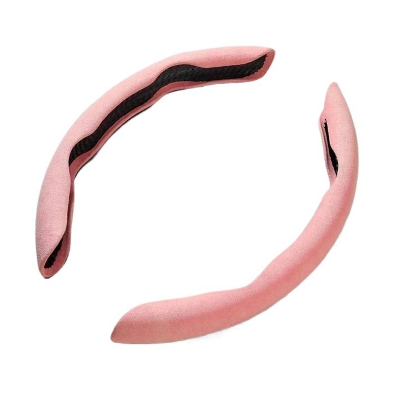 Lenkradbezug fürs Auto Wildleder Universal 38CM Auto Lenkrad Booster Abdeckung rutschfeste Auto Innen Lenker Schutz Dekoration Zubehör Auto Lenkradabdeckung(PPD pink) von VAVGKDKPZB