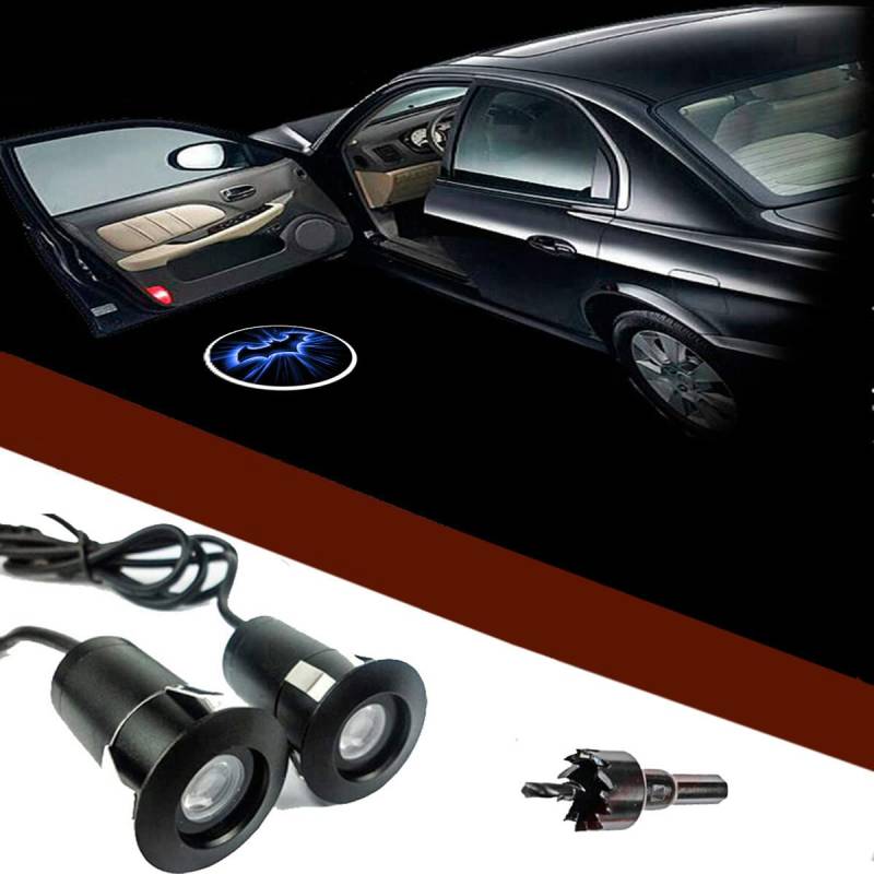 FOLGEMIR Autotür Logo Licht, 12V LED Projektor, Ghost Shadow Willkommen Einstiegsbeleuchtung, 5th Gen. Geist Schatten Lampe, universal for Alle KFZ (Logo 098 - Batman) von FOLGEMIR
