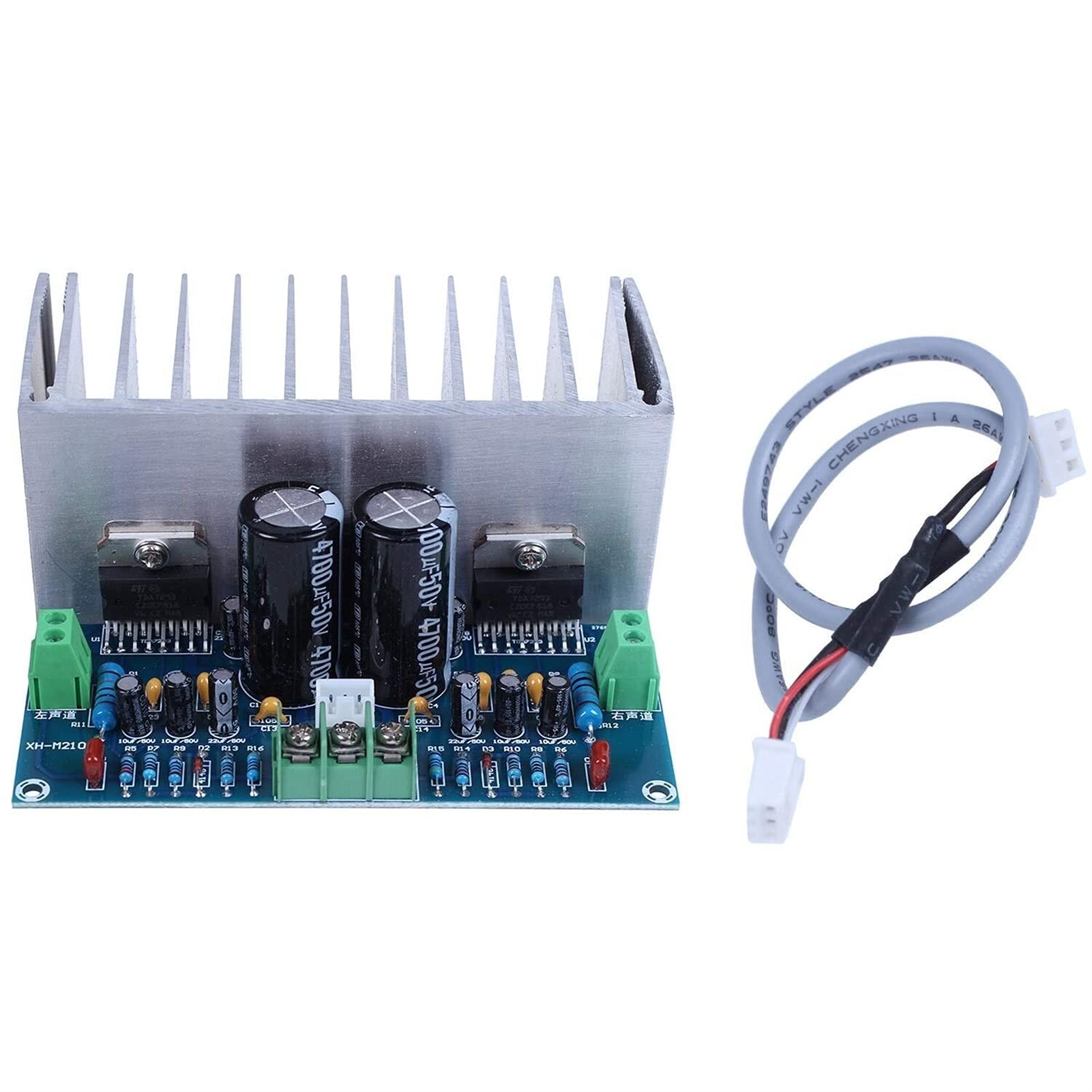 VAYEODEYU Audio-Verstärker-Karte, TDA7293 100Wx2 2-Kanal-Verstärkerplatine mit Kühlkörper Blau 112x92x50mm Dual AC12-32V VAYEODEYU Audio-Verstärker-Karte, TDA7293 100Wx2 2-Kanal-Verstärkerplatine mit Kühlkörper Blau 112x92x50mm Dual AC12-32V von VAYEODEYU