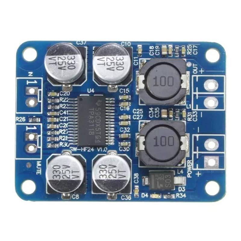 VAYEODEYU Audio-Verstärker-Karte, TPA3118 Digitalverstärkerplatine PBTL Mono Mini 60W 24V DC von VAYEODEYU