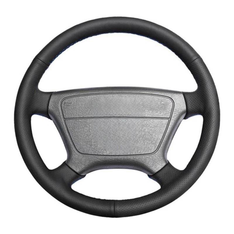 VBCXGV Schwarzes Leder-Lenkradbezug, handgenäht, für Mercedes Benz E-Klasse W210 E 200 240 280 320 1995-2002 W1 von VBCXGV