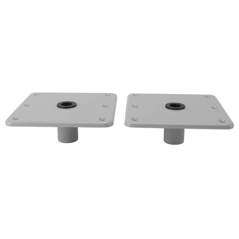 2 Stück Bootssitzbasis aus Aluminiumlegierung, 17,8 X 17,8 cm, 6 Schraubenlöcher, 3/4 Zoll Stiftpfosten-Montagebasis für die Meisten Bootssitzmontagen von VBESTLIFE