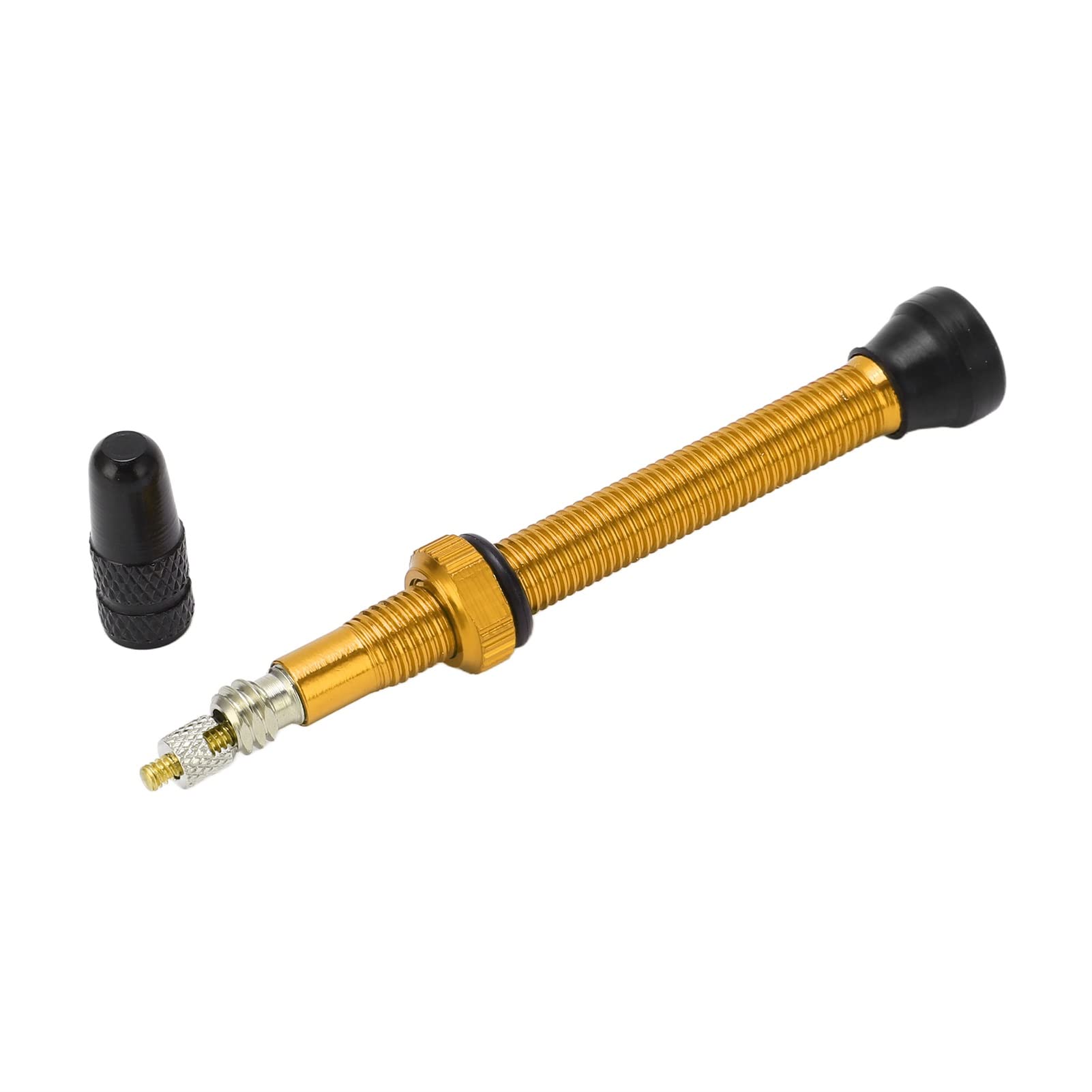 VBESTLIFE Presta Tubeless-Ventilschaft 60 Mm, Presta-Ventilschaft aus Aluminiumlegierung, Schlauchloses Vakuum-Verlängerungsventil, Fahrradzubehör für MTB-Rennräder(Gold) von VBESTLIFE