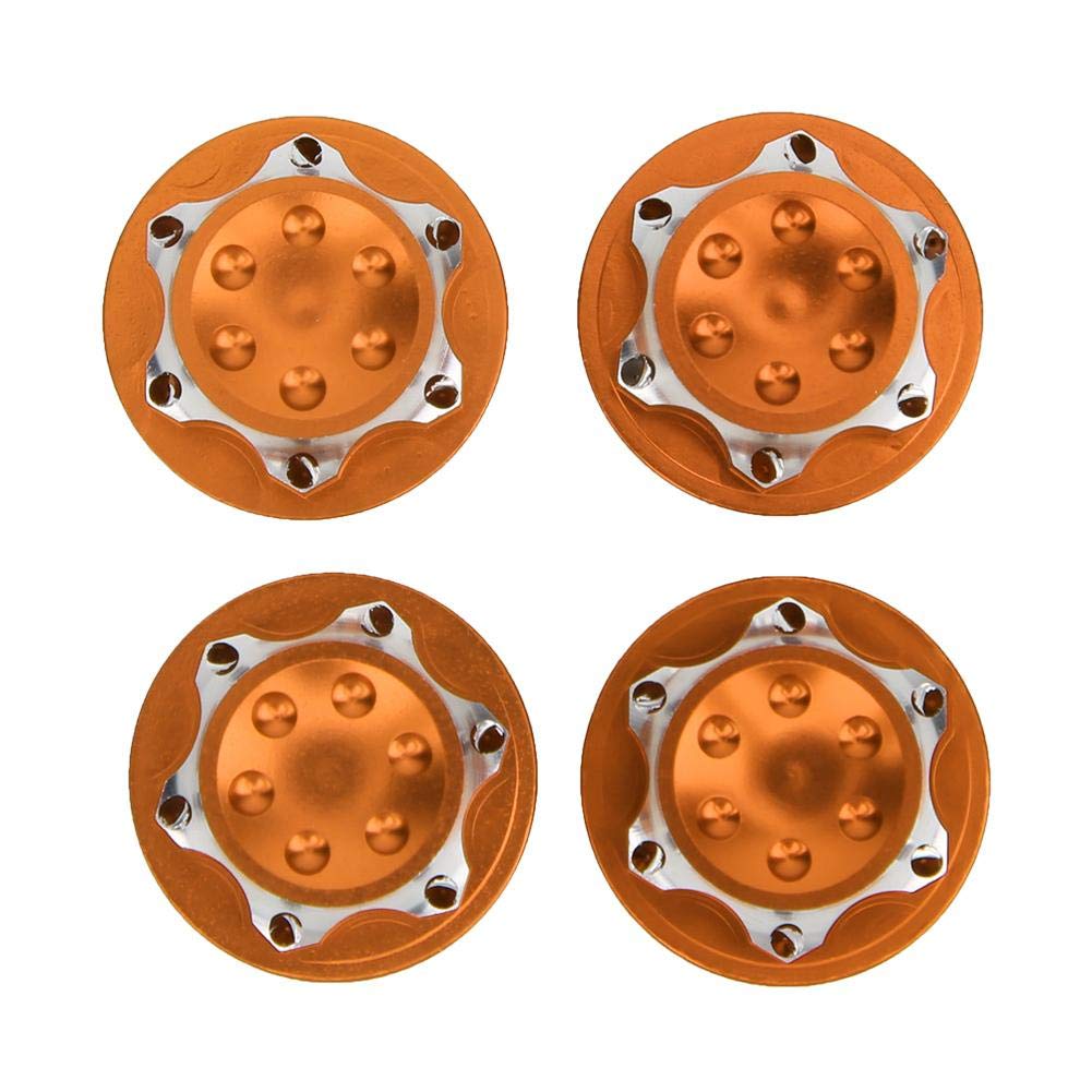 Vbest life Packung mit 4 Stück 17 mm Radnabenmutter, Anti-Staub-Abdeckmutter aus Aluminiumlegierung Radzubehör Ersatz Passend für 1/8 RC-Automodell(Orange) von VBESTLIFE