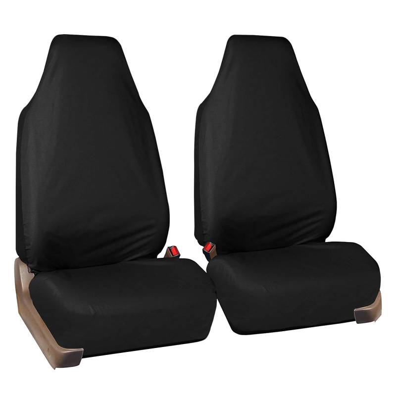 VBGURR 2 Stück Autositzbezug Sitzbezüge Auto Autositzschoner, Universell Auto Sitzbezüge Sitzbezug Auto Vordersitze(Schwarz) von VBGURR