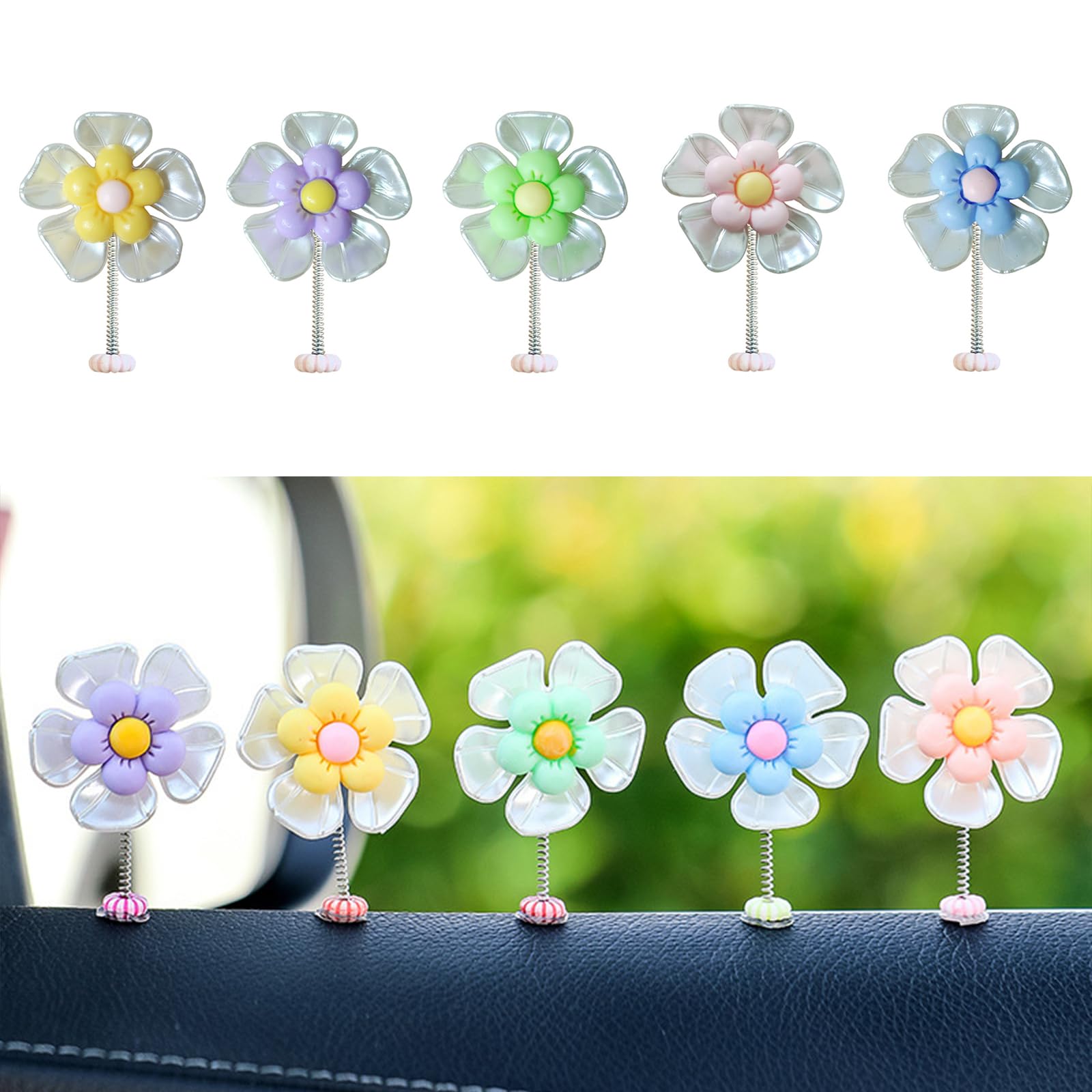 VBGURR 5 Stück Auto Deko Klein, Niedliche Auto Gadgets Innenraum Gänseblümchen Wackelfigur Auto Zubehör Innenraum Deko VBGURR 5 Stück Auto Deko Klein, Niedliche Auto Gadgets Innenraum Gänseblümchen Wackelfigur Auto Zubehör Innenraum Deko von VBGURR