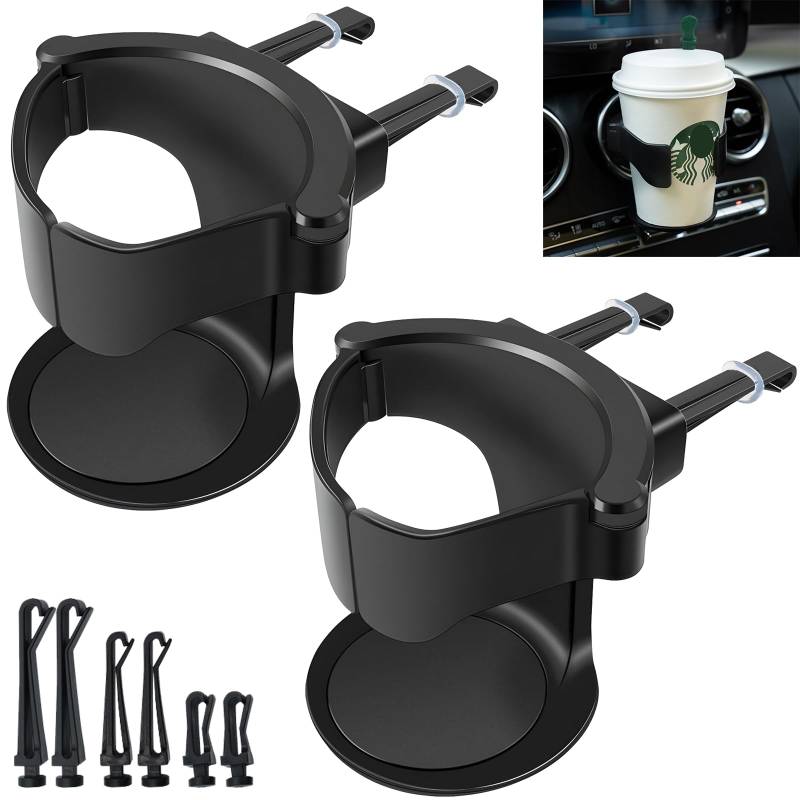 VBGURR Getränkehalter Auto 2 Stück Verstellbarer Becherhalter Auto Universeller Autos Getränkehalter Flaschenhalter Für Auto Aschenbecher Kaffeebecher von VBGURR