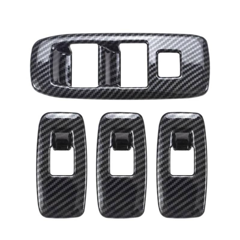 VBNYBA Autoinnenausstattung Kompatibel Mit Ford Für Everest Für Ranger Für T6 T7 T8 2015 2016 2017 2018 2019 2020 4 Stück Fensterheber-Schalterknopf-Panel-Abdeckungs-Ordnung von VBNYBA
