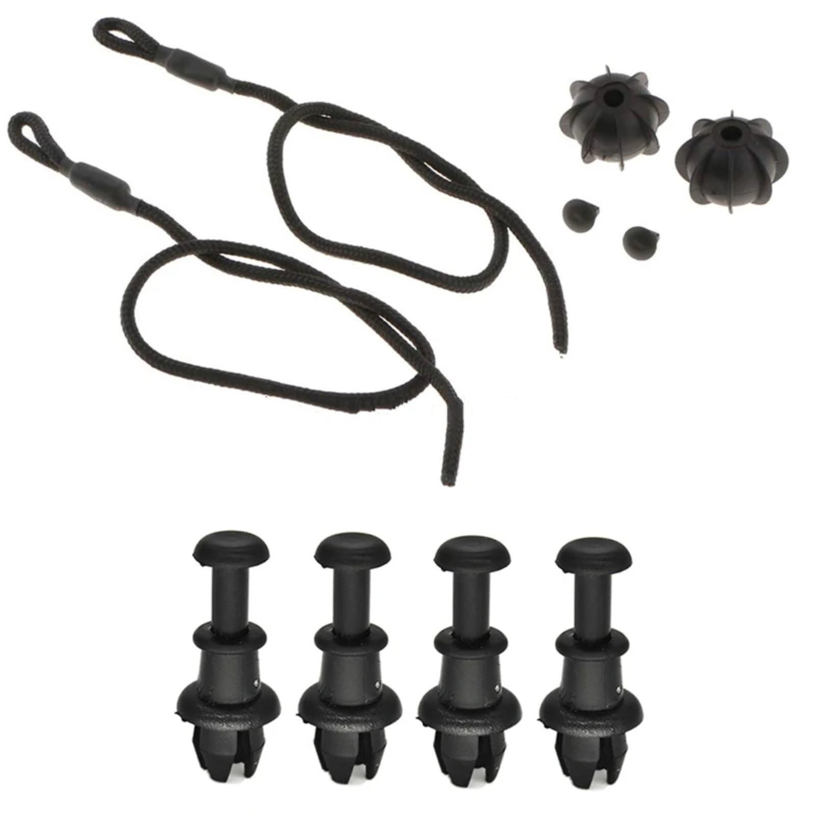 VBNYBA Heckablage Strap Auto Kompatibel Mit A3 S3 8P 2003 2004 2005–2012 Für A3 S3 8V 2013–2020 Kofferraum-Schlüsselband, Paketablage, Schnurclips, Verschluss 1M6867574A(4 Clips 2 Cords) von VBNYBA