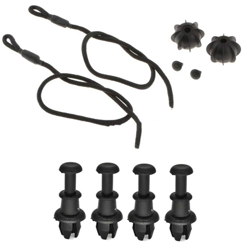 VBNYBA Heckablage Strap Auto Kompatibel Mit A3 S3 8P 2003 2004 2005–2012 Für A3 S3 8V 2013–2020 Kofferraum-Schlüsselband, Paketablage, Schnurclips, Verschluss 1M6867574A(4 Clips 2 Cords) von VBNYBA