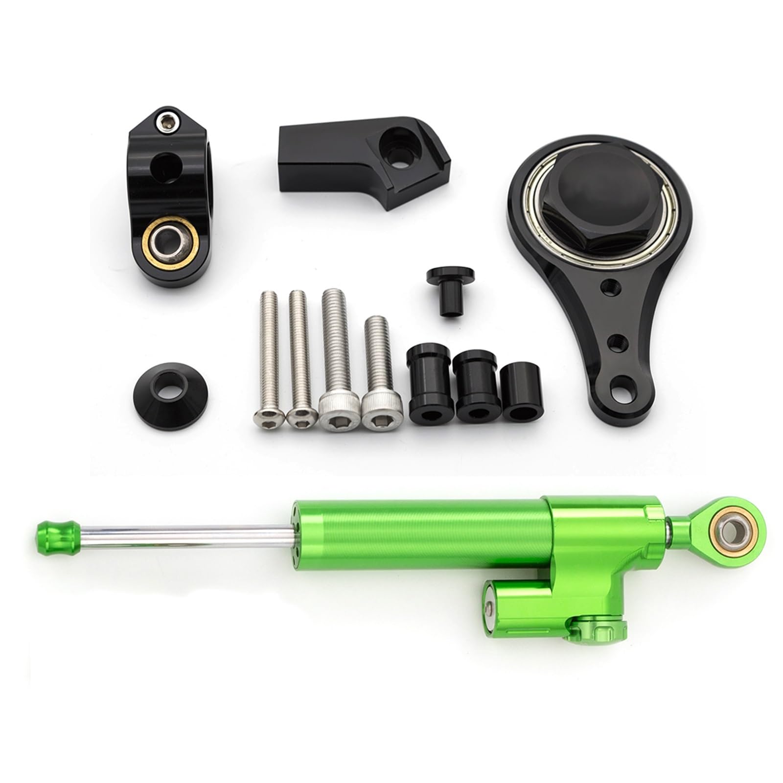 VBNYBA Motorrad Dämpfer Stabilisator Kompatibel Mit ZX636 Für ZX-6R 2005-2006 Motorrad-Lenkungsdämpfer-Stabilisator Motorrad-Dämpfer-Halterungsunterstützung(Green) von VBNYBA