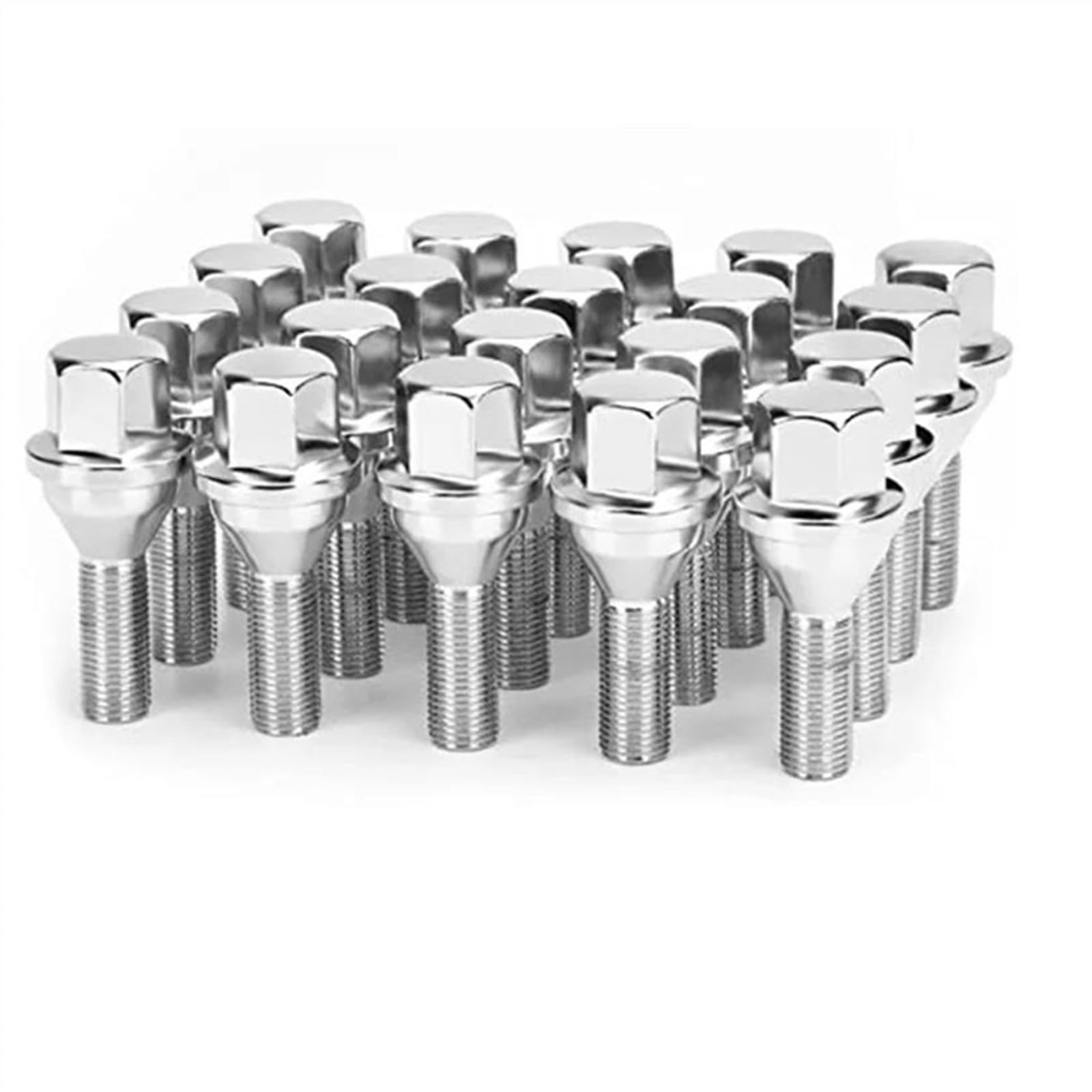 VBNYBA Radnabenmuttern 20 Stück Radnabenschraube M14 X 1,50 Gewinde Für Spurverbreiterungen, 17 Mm Sechskant, 28 Mm/31 Mm/35 Mm/40 Mm/45 Mm Gewindelänge, Konischer Sitz(28mm Length) von VBNYBA