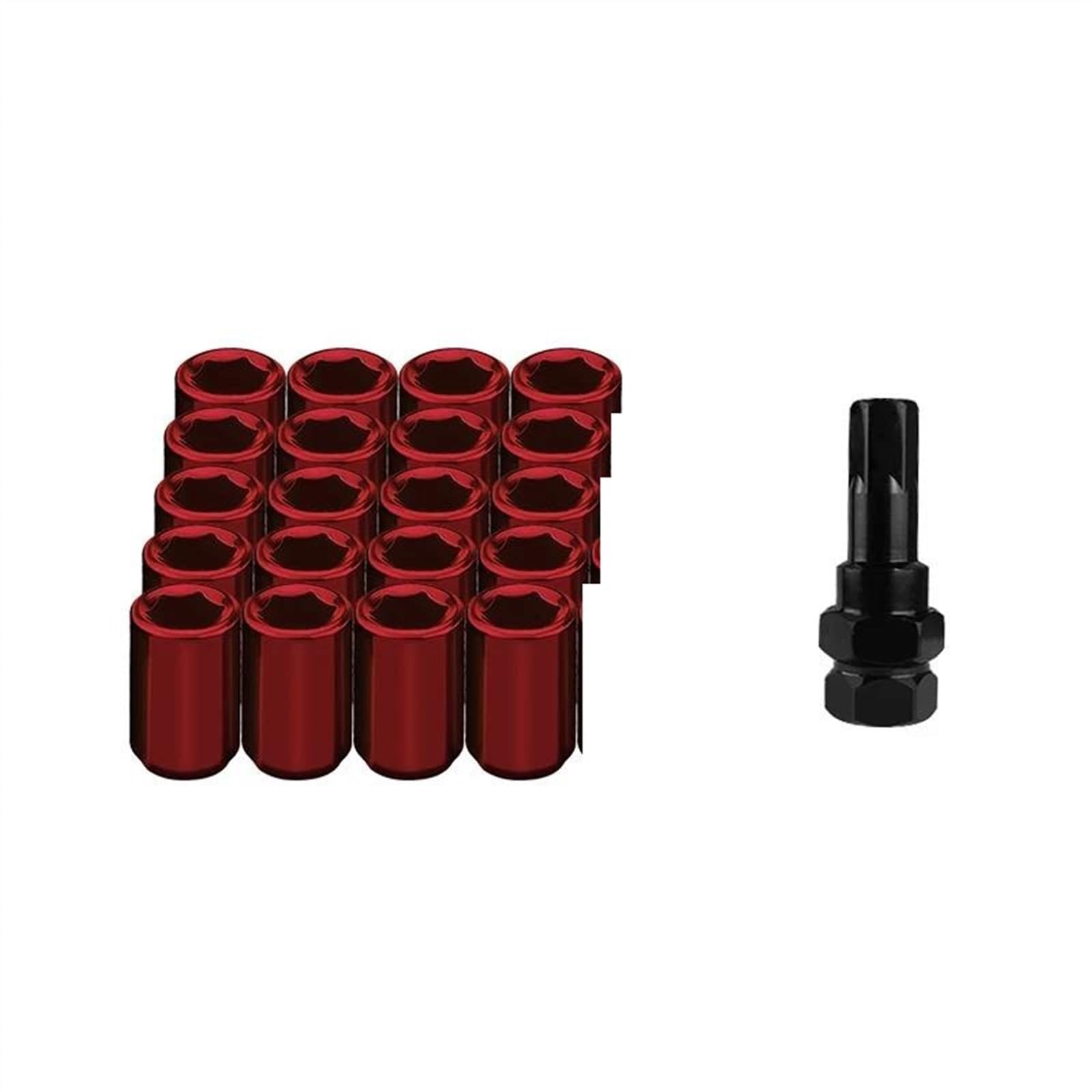 VBNYBA Radnabenmuttern 20 Stück Universal 32 Mm Verlängerte Radmuttern Aus Edelstahl 20 Stück Rennwagenzubehör Stahlradmuttern M12 X 1,25 M12 X 1,5(2) von VBNYBA