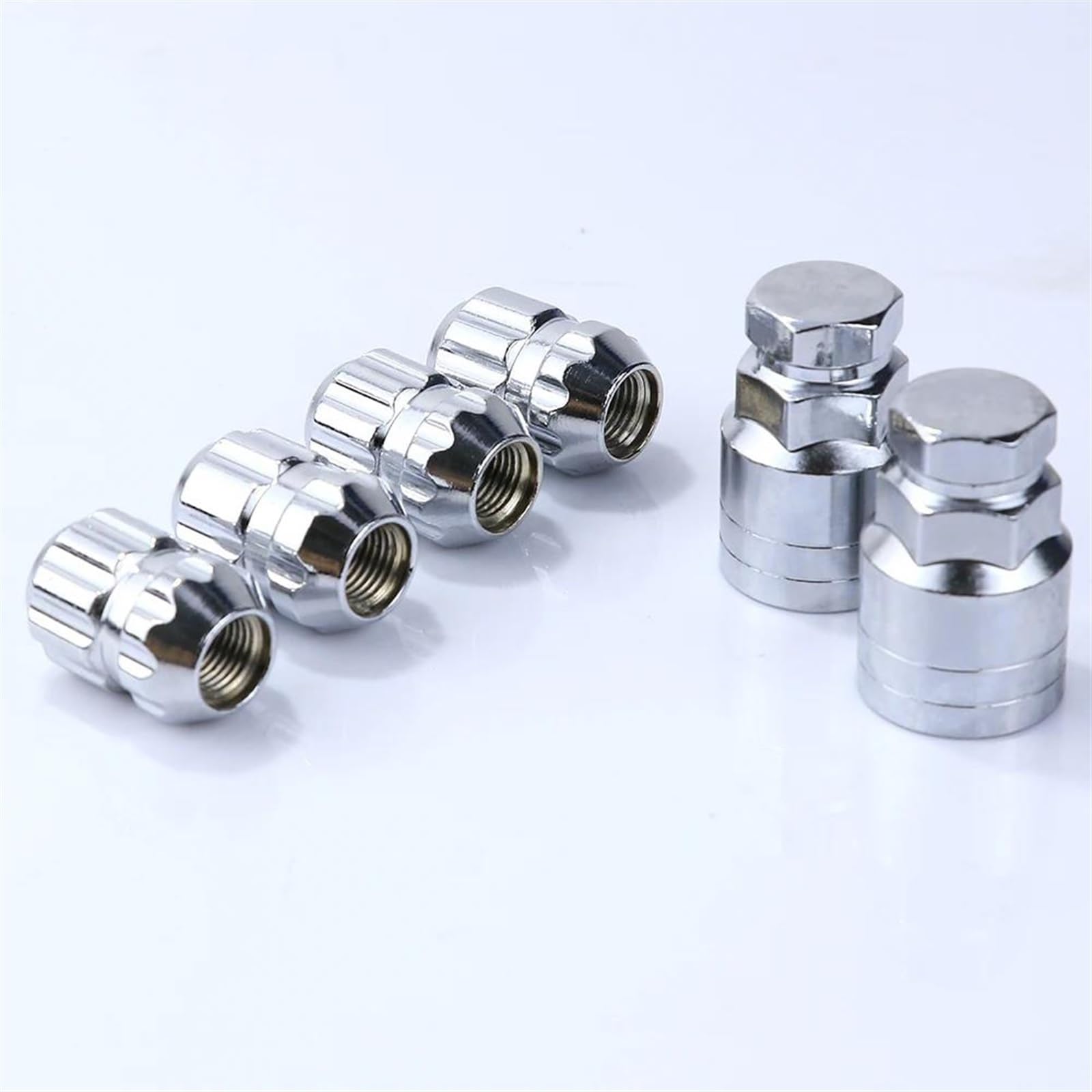 VBNYBA Radnabenmuttern 4 Muttern + 2 Schlüssel Auto Felge Radmuttern Verriegelungsbolzen Nabenreifen Schraubenbolzen M12x1,25 M12x1,5 Ersatzteile(M12x1.5) von VBNYBA