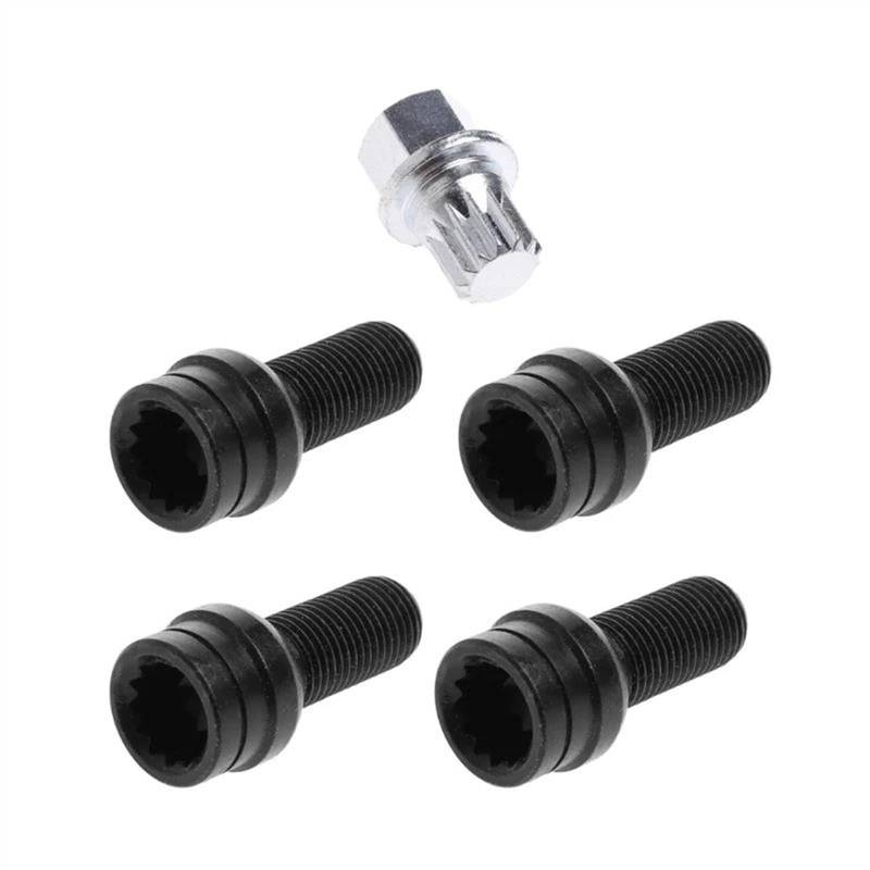VBNYBA Radnabenmuttern 4-teiliges Universal-Radschrauben-Set Für Fahrzeuge, Selbstsichernde Radmuttern, Bolzen, Radzubehör, Radnabe, Reifen, Schraubenbolzen 8D0601139F von VBNYBA