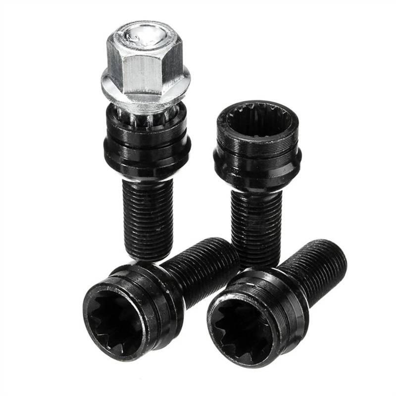 VBNYBA Radnabenmuttern Autozubehör, M14 X 1,5 Mm Radschraubenbolzen Und Sicherungsradmutter, Nabenreifen-Schraubenbolzen von VBNYBA