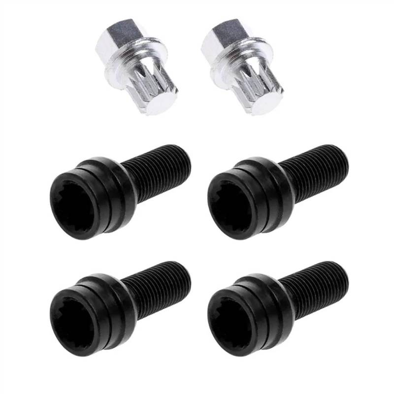 VBNYBA Radnabenmuttern Kompatibel Mit A4 A6 A8 TT 8D0601139F 4 Stück Radschrauben M14 * 1,5 Radschraube Bolzen Kontermutter Schlüsseladapter Radnabenmuttern(color1) von VBNYBA