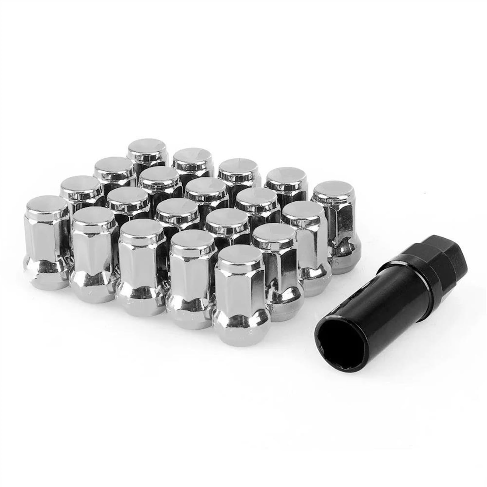 VBNYBA Radnabenmuttern Kompatibel Mit Lincoln, Für Aviator, Für MKC, Für MKZ, M12 X 1,5 Geschlossene Radmuttern, 20 Stück, Siebeneckige Radträger Aus Eisen, Länge 32 Mm(3) von VBNYBA