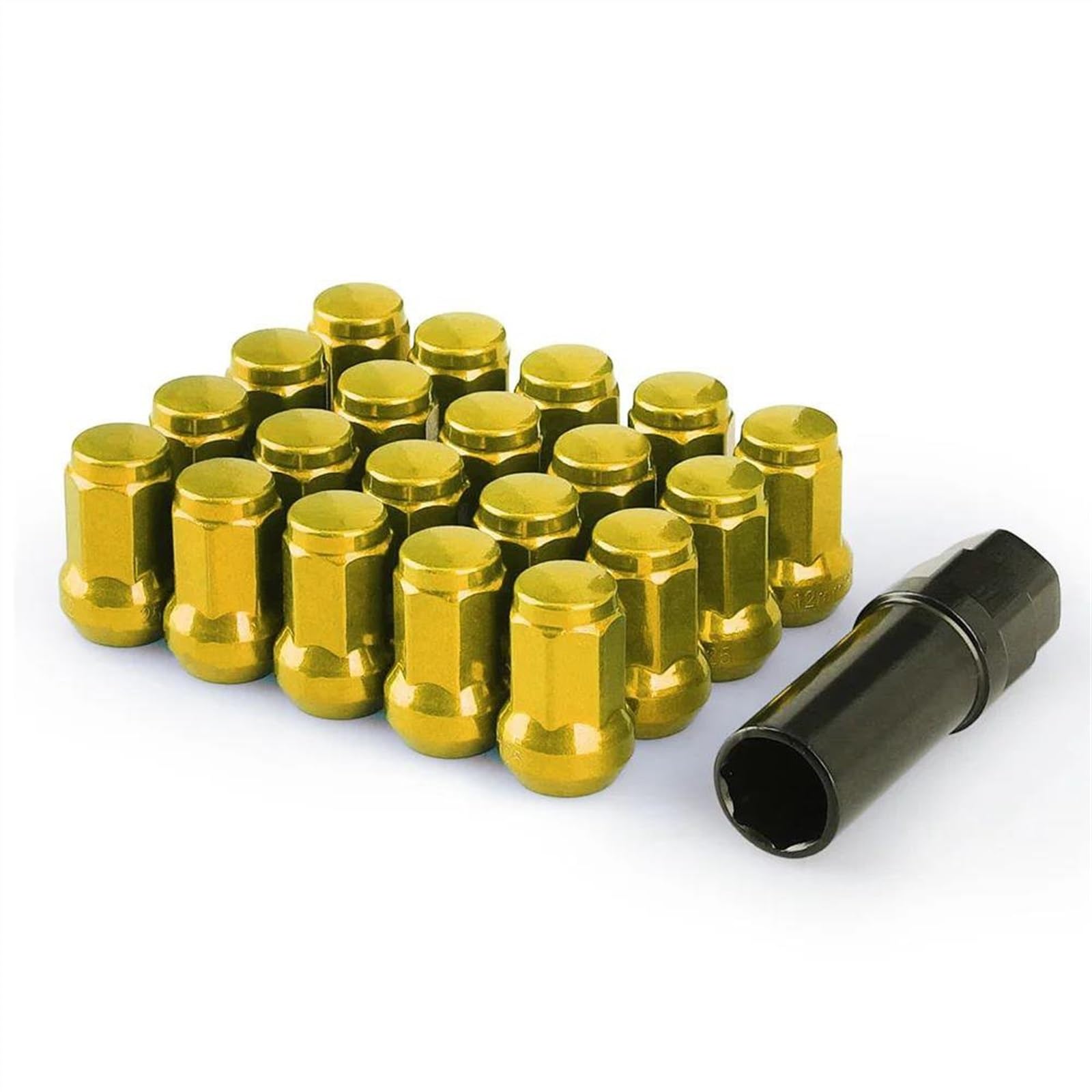 VBNYBA Radnabenmuttern Kompatibel Mit Lincoln, Für Aviator, Für MKC, Für MKZ, M12 X 1,5 Geschlossene Radmuttern, 20 Stück, Siebeneckige Radträger Aus Eisen, Länge 32 Mm(6) von VBNYBA