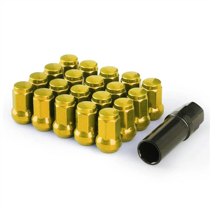 VBNYBA Radnabenmuttern Kompatibel Mit Lincoln, Für Aviator, Für MKC, Für MKZ, M12 X 1,5 Geschlossene Radmuttern, 20 Stück, Siebeneckige Radträger Aus Eisen, Länge 32 Mm(6) von VBNYBA