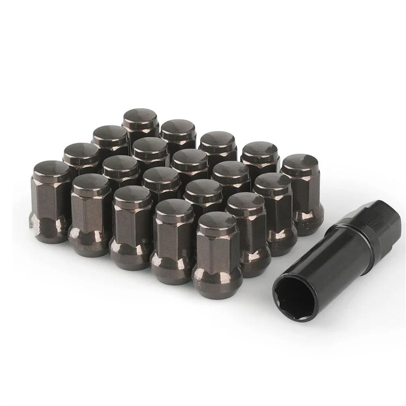 VBNYBA Radnabenmuttern Kompatibel Mit Lincoln, Für Aviator, Für MKC, Für MKZ, M12 X 1,5 Geschlossene Radmuttern, 20 Stück, Siebeneckige Radträger Aus Eisen, Länge 32 Mm(7) von VBNYBA