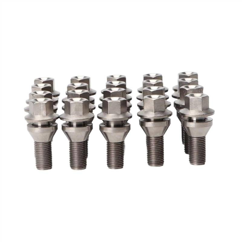 VBNYBA Radnabenmuttern Kompatibel Mit Maserati Auto-Radschrauben, Muttern, Bolzen, 20 Stück Radschrauben M14 X 1,5, 28 Mm Radabdeckung, Nabenmutter, Bolzenabdeckungen von VBNYBA