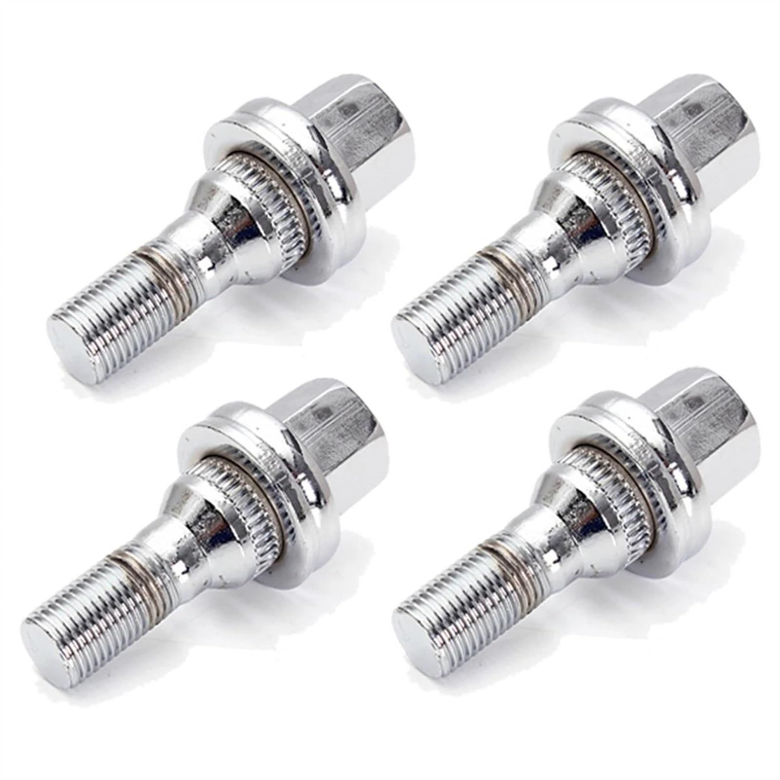 VBNYBA Radnabenmuttern Kompatibel Mit Peugeot 1007 206 207 406 407 607 M12x1,25 17 Mm Radnabenmuttern 4/16-teiliges Auto-Aluminium-Chrom-Radschrauben-Muttern-Set(4PCS) von VBNYBA