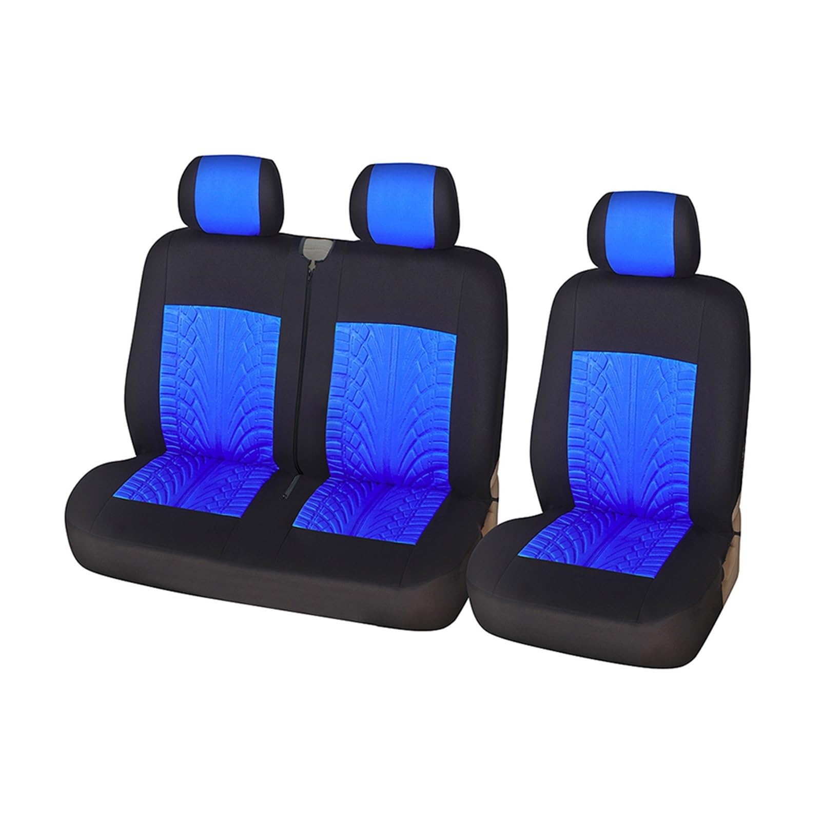 VBVGMZAS Auto Sitzbezüge 1 + 2 Autositzbezüge Materialbezug Polyesterfaserreifen für Benz für Vito W639 Sitzbezüge Auto(Blue) von VBVGMZAS