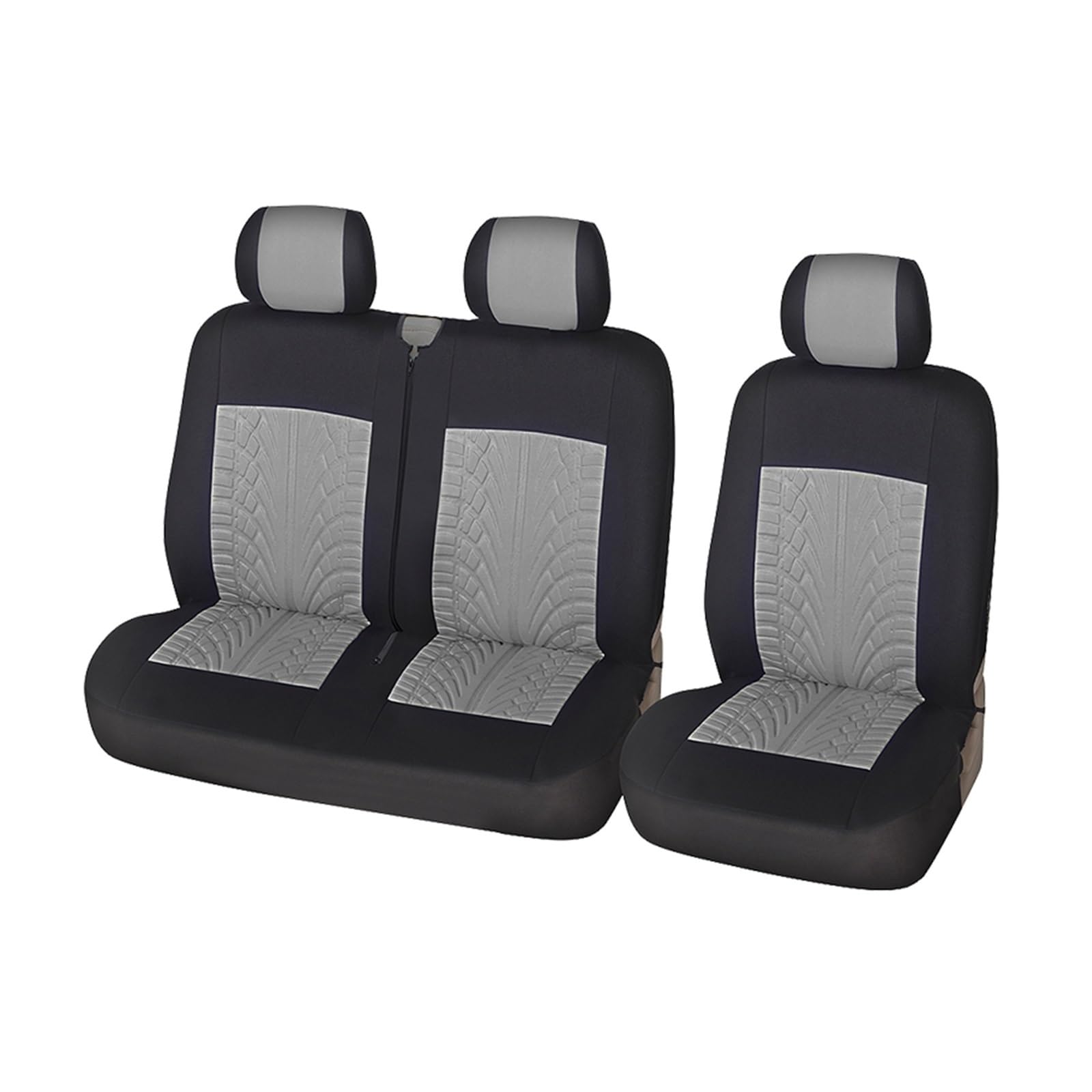 VBVGMZAS Auto Sitzbezüge 1 + 2 Autositzbezüge Materialbezug Polyesterfaserreifen für Benz für Vito W639 Sitzbezüge Auto(Gray) von VBVGMZAS