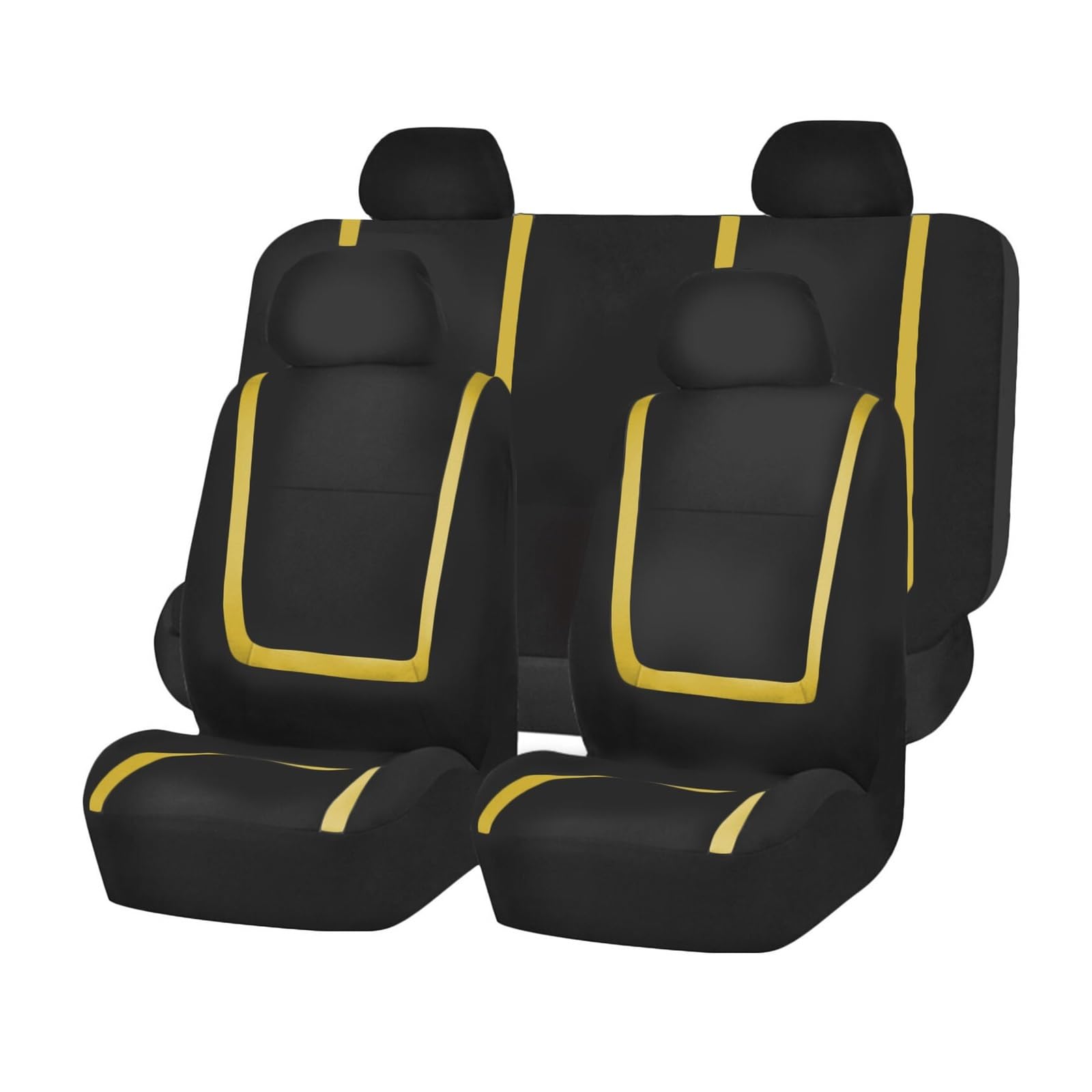 VBVGMZAS Auto Sitzbezüge Autokissen für Nissan für Pathfinder für Versa für GTR 350Z Sunny Fabric Teana Autositzbezüge Autoinnenraum Sitzbezüge Auto(5Seats-Yellow) von VBVGMZAS