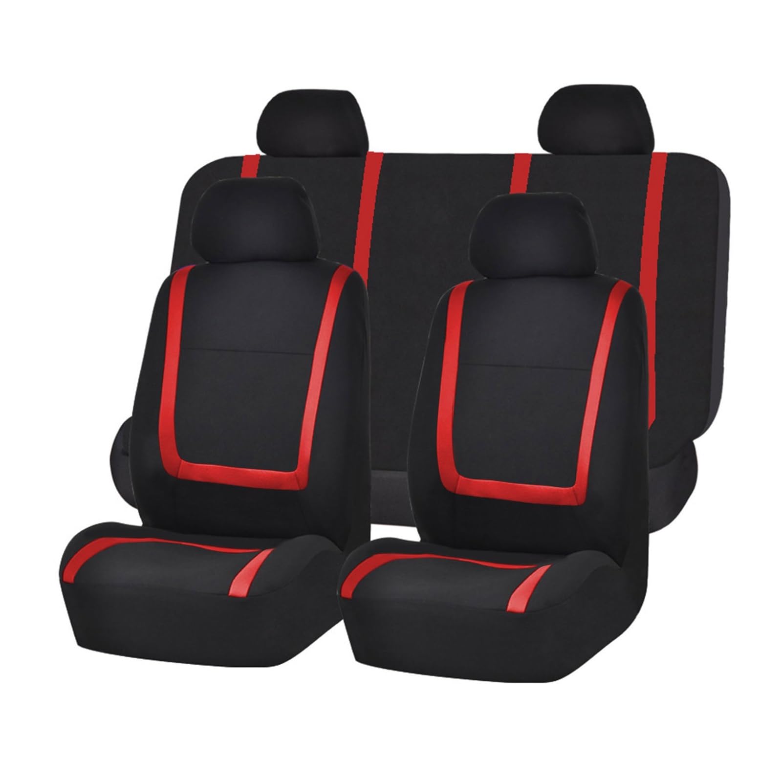 VBVGMZAS Auto Sitzbezüge Autokissen für Nissan für Qashqai für X-Trail für Murano für Maxima Stoff Autositzbezüge Autoinnenraum Sitzbezüge Auto(5Seats-Red) von VBVGMZAS