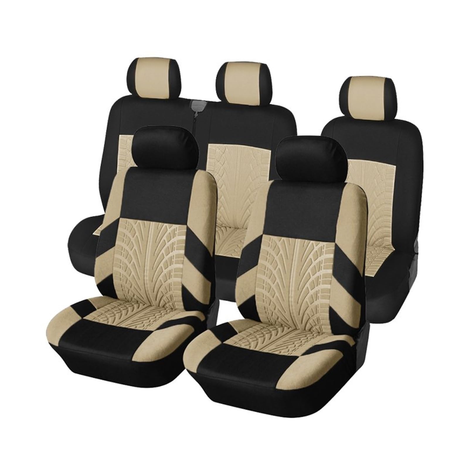 VBVGMZAS Auto Sitzbezüge Autositzbezüge (Doppelsitze vorne und 2+1 Sitze) für Chevy für Tracker für LKW für SUV Sitzbezüge Auto(Beige-9PCS) von VBVGMZAS