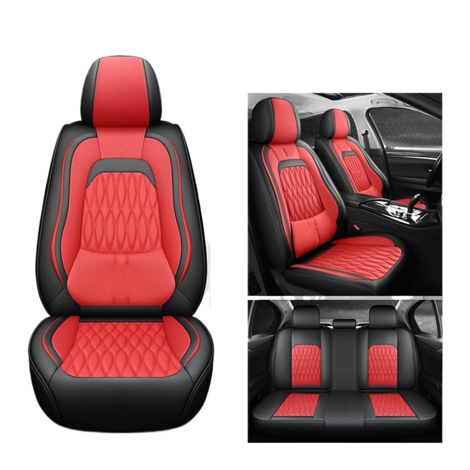 VBVGMZAS Auto Sitzbezüge Autositzbezüge Leder Komplettset für A3 8L Sitzbezüge Auto(5 PCS) von VBVGMZAS