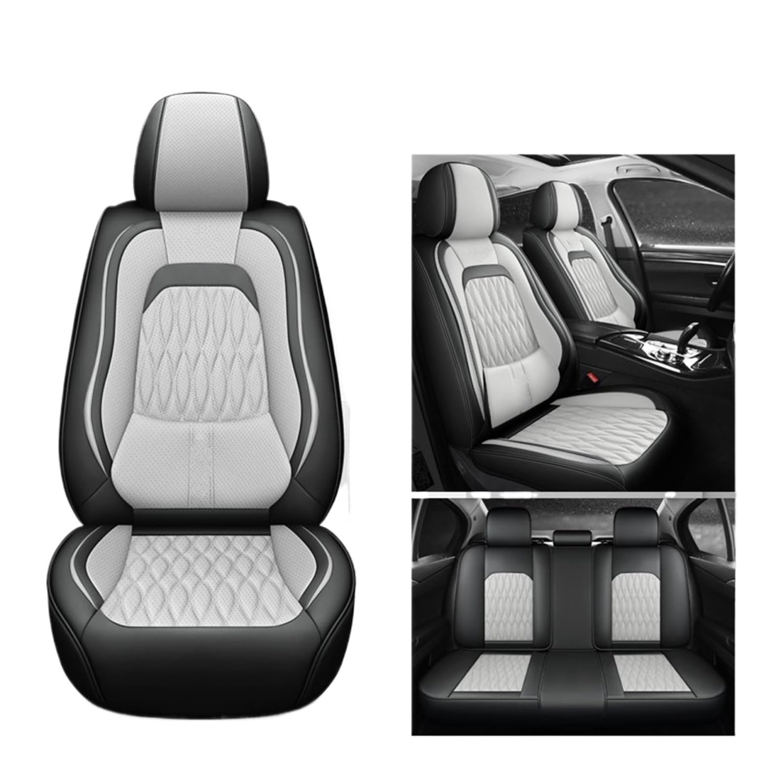 VBVGMZAS Auto Sitzbezüge Autositzbezüge Leder Komplettset für A3 8L Sitzbezüge Auto(5 PCS 1) von VBVGMZAS