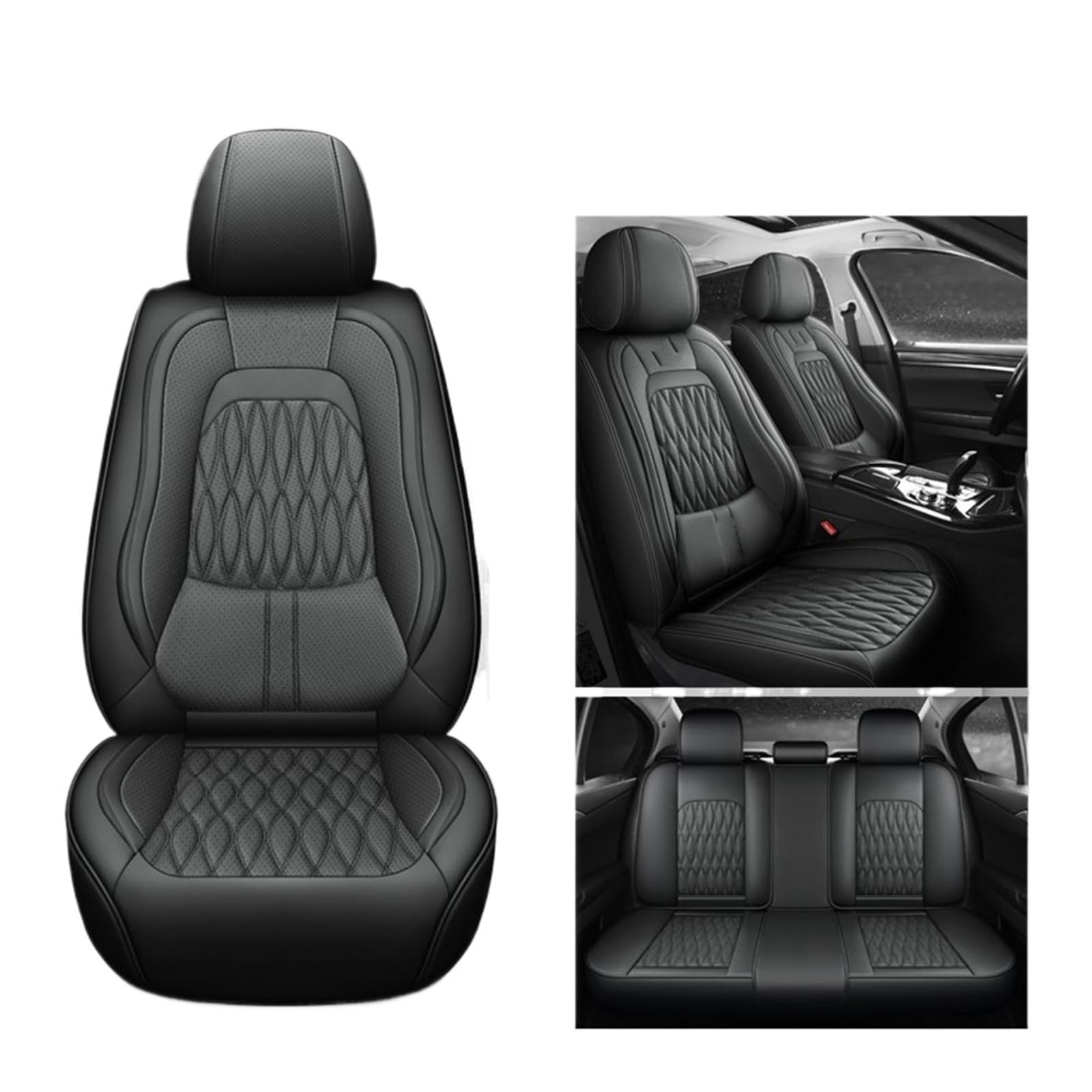 VBVGMZAS Auto Sitzbezüge Autositzbezüge Leder Komplettset für A3 8L Sitzbezüge Auto(5 PCS 4) von VBVGMZAS