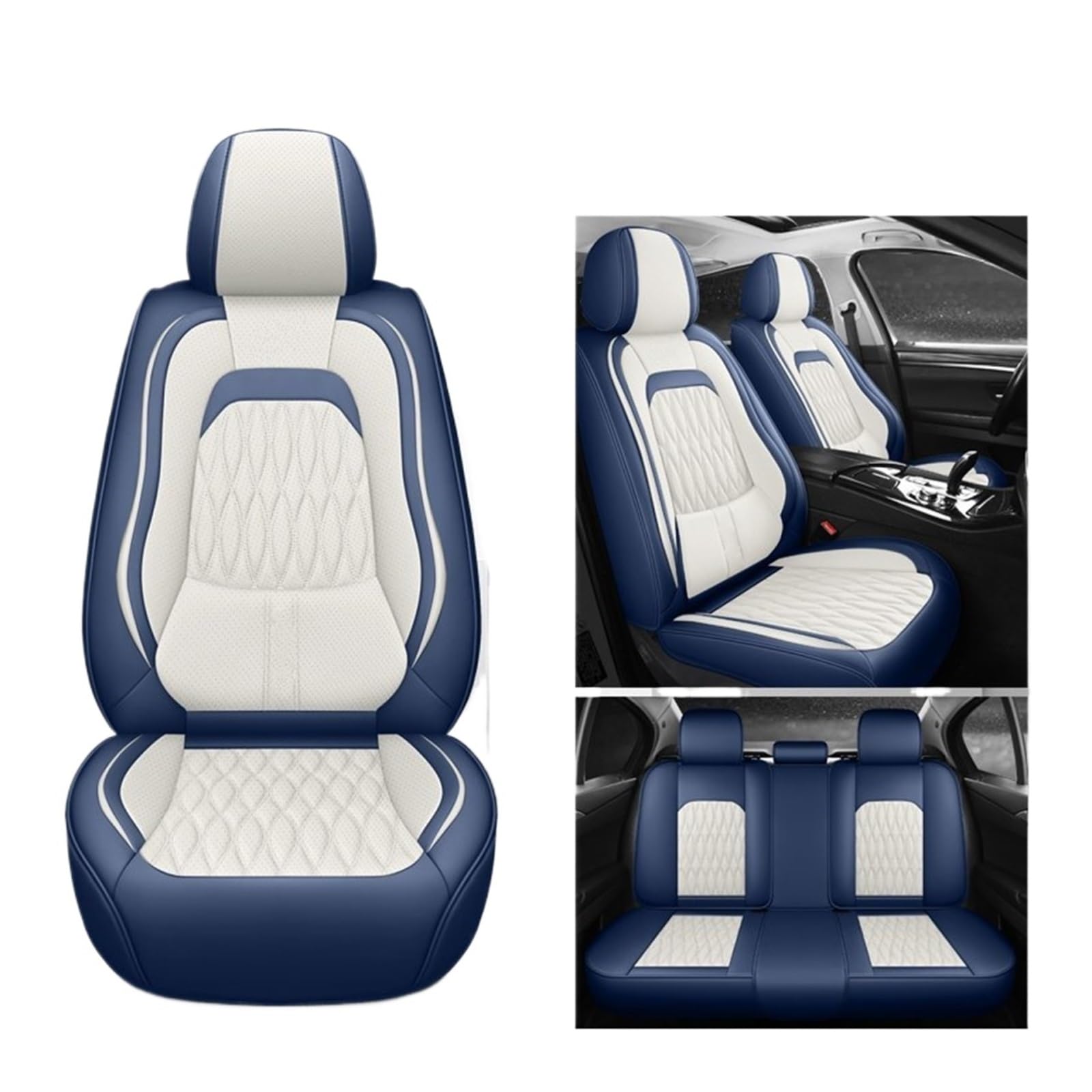 VBVGMZAS Auto Sitzbezüge Autositzbezüge Leder Komplettset für A3 8L Sitzbezüge Auto(5 PCS 7) von VBVGMZAS