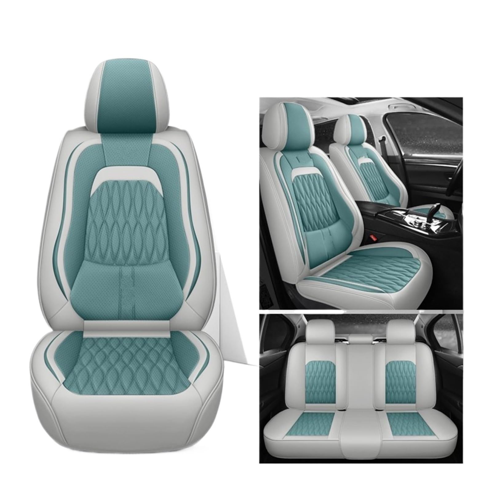 VBVGMZAS Auto Sitzbezüge Autositzbezüge Leder Komplettset für A3 8L Sitzbezüge Auto(5 PCS 8) von VBVGMZAS