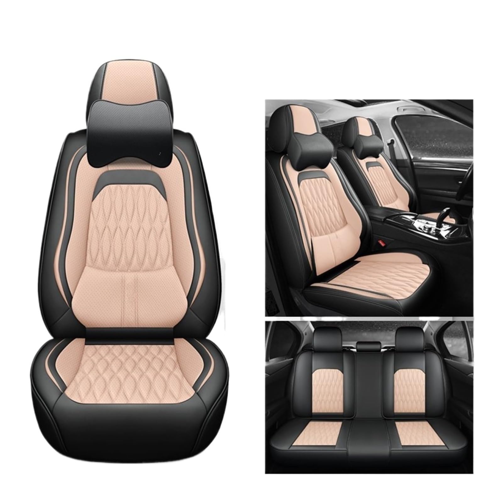 VBVGMZAS Auto Sitzbezüge Autositzbezüge Leder Komplettset für A3 8L Sitzbezüge Auto(7 PCS 1) von VBVGMZAS