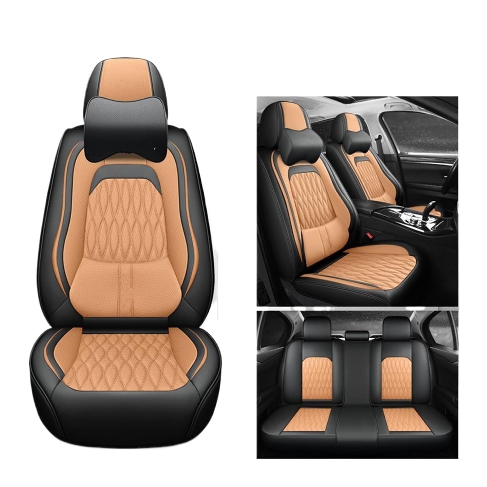 VBVGMZAS Auto Sitzbezüge Autositzbezüge Leder Komplettset für A3 8L Sitzbezüge Auto(7 PCS 2) von VBVGMZAS